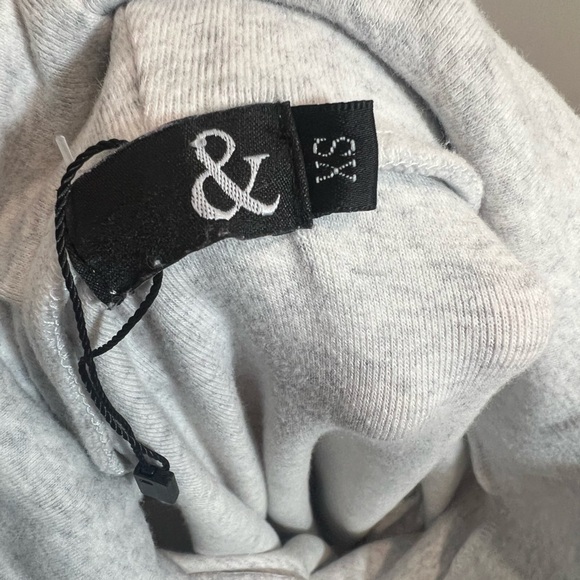 & Colorblock Cowl Neck comfy unique Sweatershirt- Gray, Pink, and Yellow size XS - Picture 2 of 5